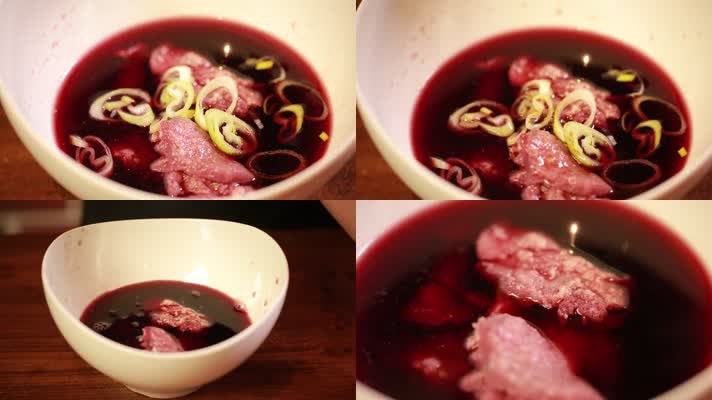 实拍厨师用红酒腌制牛舌 (6)