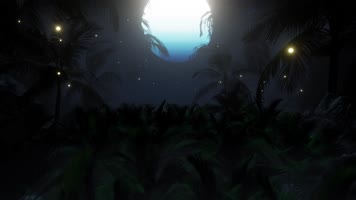 月光森林萤火虫梦境童话舞台背景