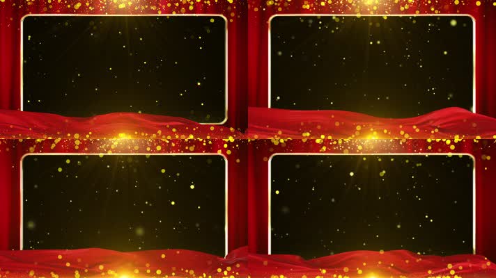 无缝循环红绸粒子边框