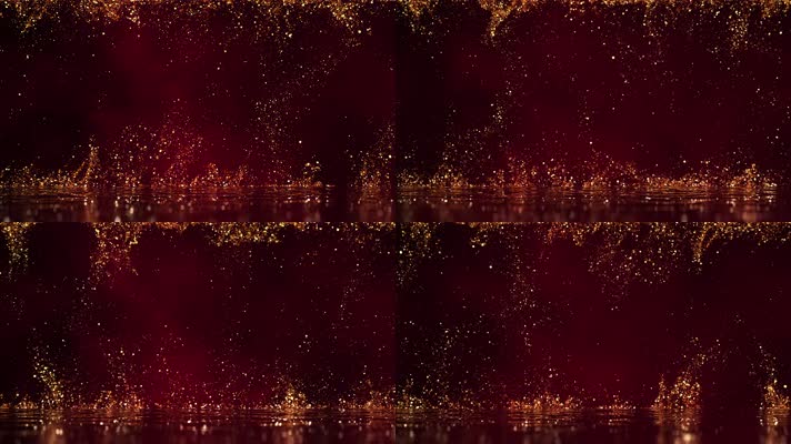 4K光斑金粒子上升闪烁光点舞台背景