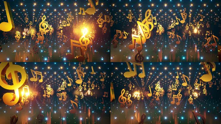 4k质感音符冲屏符号音谱舞台背景