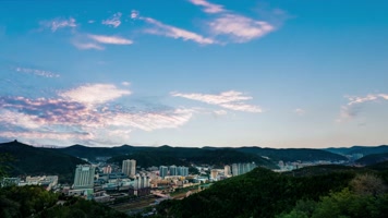 小城市日出日落晚霞延时合成视频素材 小城市日出日落晚霞延时合成视频素材