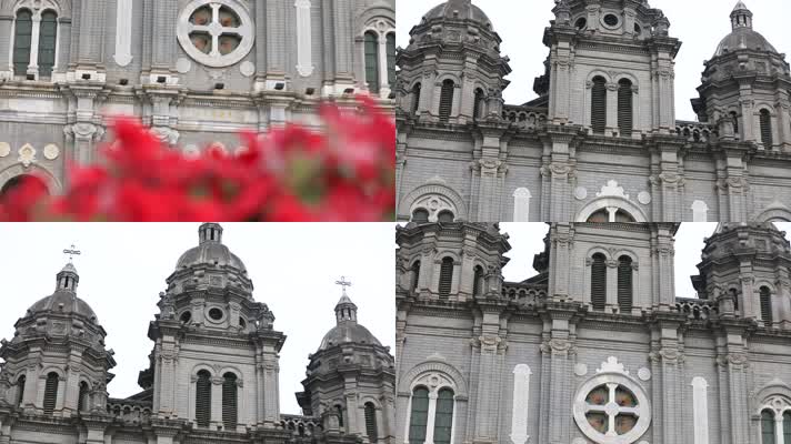北京王府井天主教堂雕塑建筑耶稣