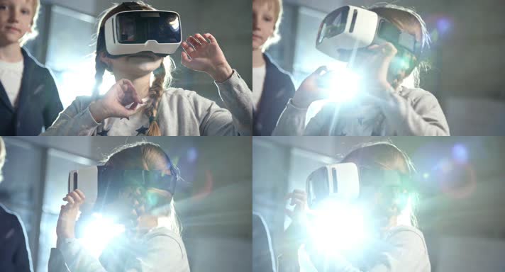VR虚拟现实眼镜全息影像技术4K实拍