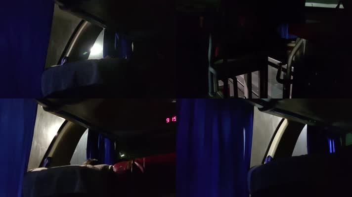 车外光影灯光夜车大巴昏暗闪光