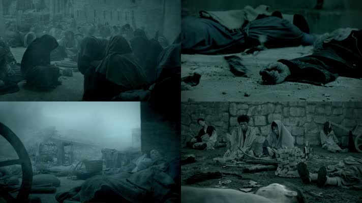 战争尸横遍野难民