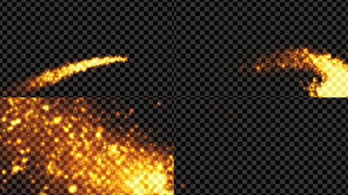 金色粒子拖尾转场