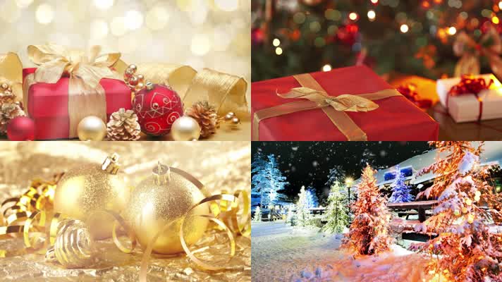 圣诞节圣诞礼物圣诞装扮场景