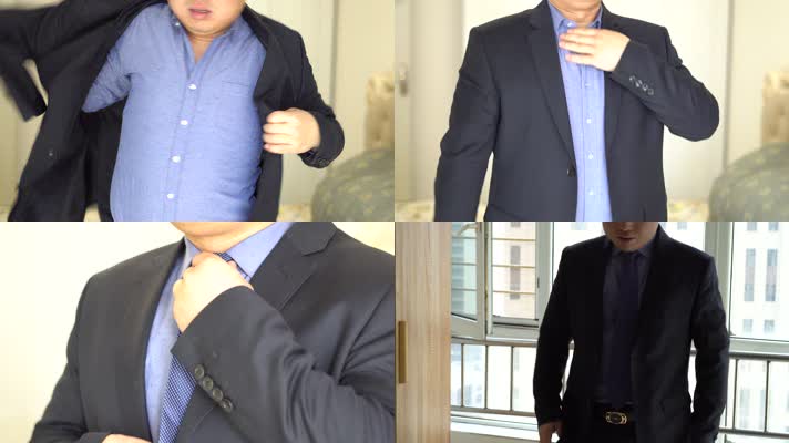 【原创】领导穿西服系领带整理衣服