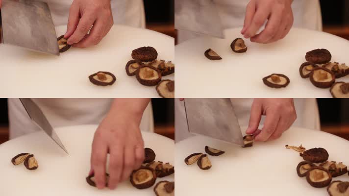 实拍切香菇 (2)