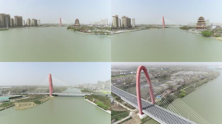 泗阳大桥航拍原素材（4K50帧）