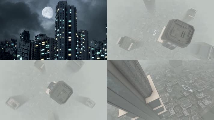 停电沙尘城市景象带通道遮罩