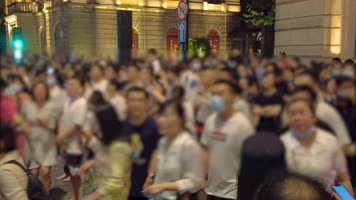 上海外滩南京东路人流4K实拍（7分钟）