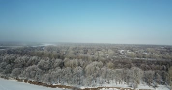 4k航拍内蒙古雪原森林