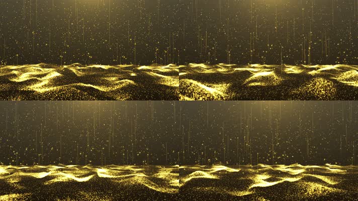4K波浪上升金色粒子