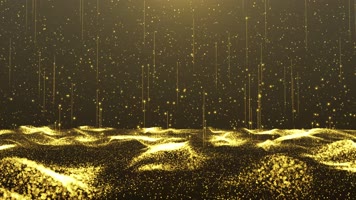 4K波浪上升金色粒子