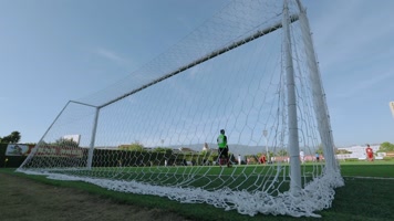 体育场视频足球场球门特写