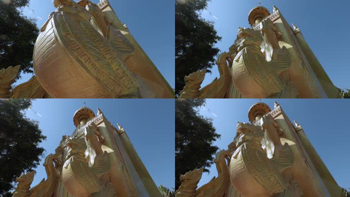街景视频云南德宏芒市街景傣族金龙雕塑