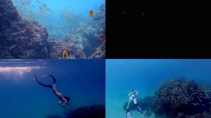 美女潜水，深海潜水，海底世界