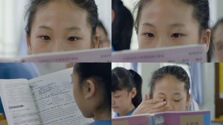 深圳小学生视频深圳课堂上眼睛疲劳学生