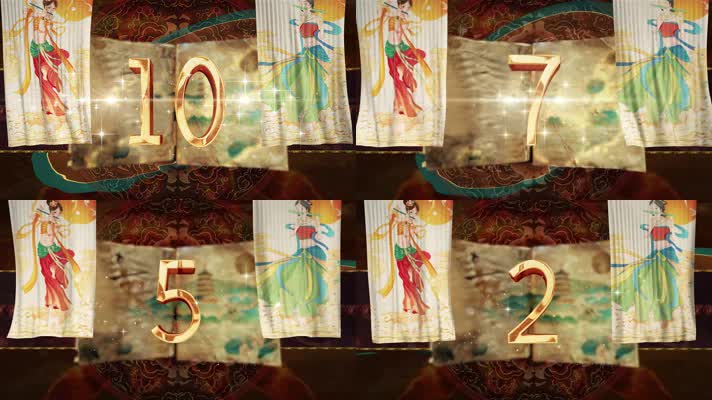 敦煌佛窟飞天飘带旅游倒计时