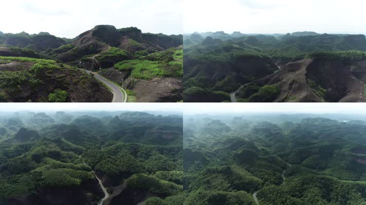 丹霞地貌航拍原素材2（4K50帧）