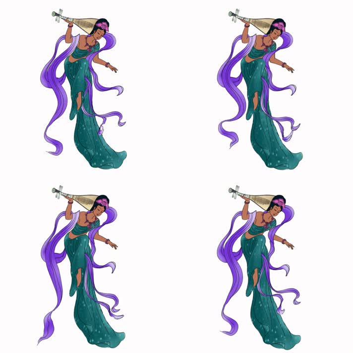 敦煌飞天中秋带通道素材.1