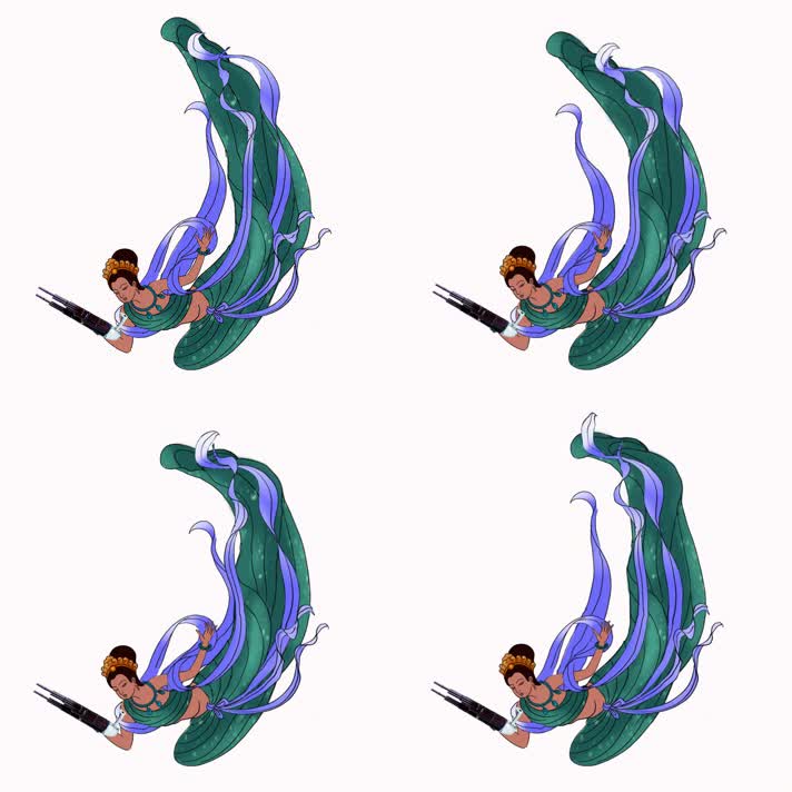 敦煌飞天中秋带通道素材