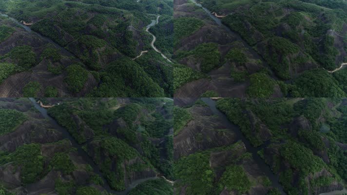 丹霞地貌飞天山高椅岭航拍