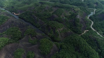 丹霞地貌飞天山高椅岭航拍