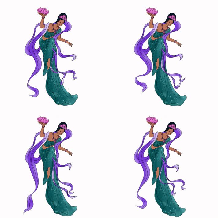 敦煌飞天中秋带通道素材.2