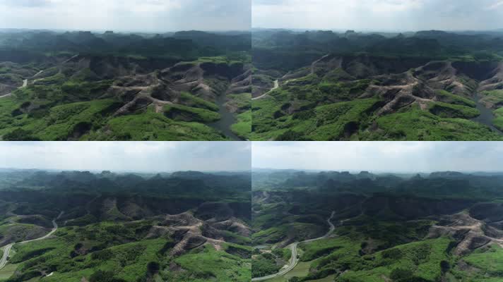 丹霞地貌风光航拍