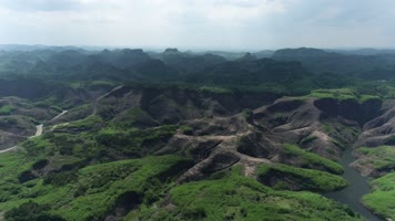 丹霞地貌风光航拍