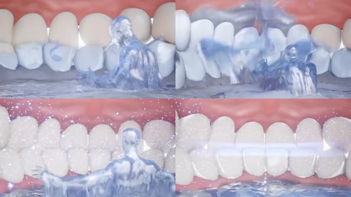 牙齿口腔护理三维动画