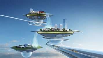 未来科技住宅交通配套三维效果