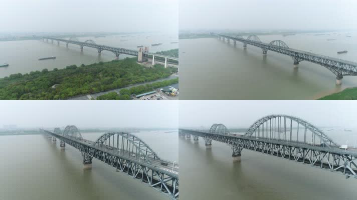 航拍九江长江大桥（4K50帧）