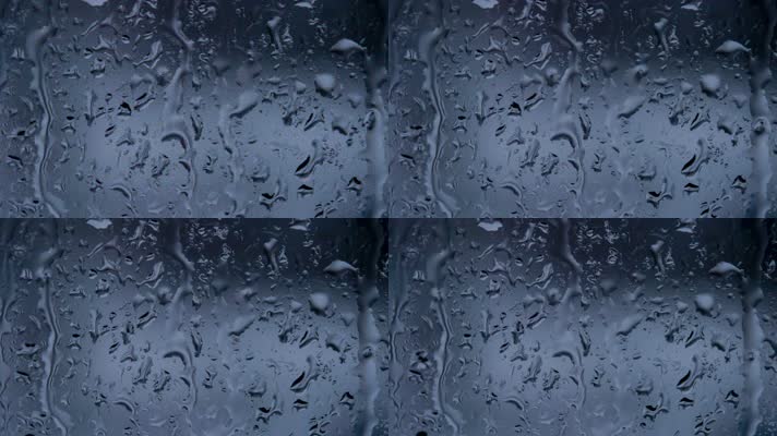 玻璃窗上的雨 流淌 雨 