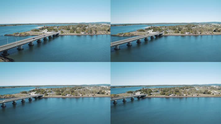 2K航拍大海桥梁自然风景