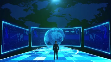 人工智能信息技术全息hud元素科技模板