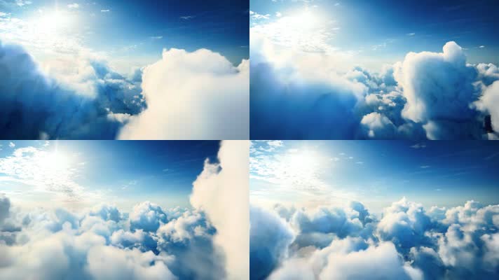 高清天空云海穿梭循环动画