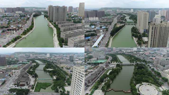 渭南沋河公园航拍
