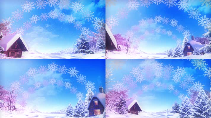 雪地 雪天 森林小屋 圣诞 圣诞背景