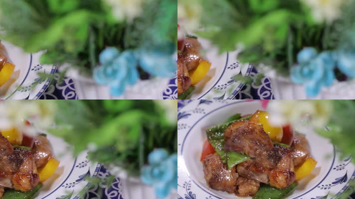 减肥菜谱彩椒豆角烧鸭肉 (4)