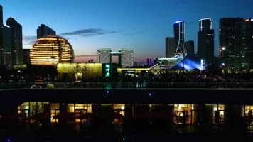 杭州城市阳台灯光秀实拍视频