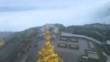 四川峨眉山金顶大佛4K航拍视频