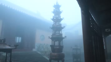 浙江天台山华顶寺雾景视频素材
