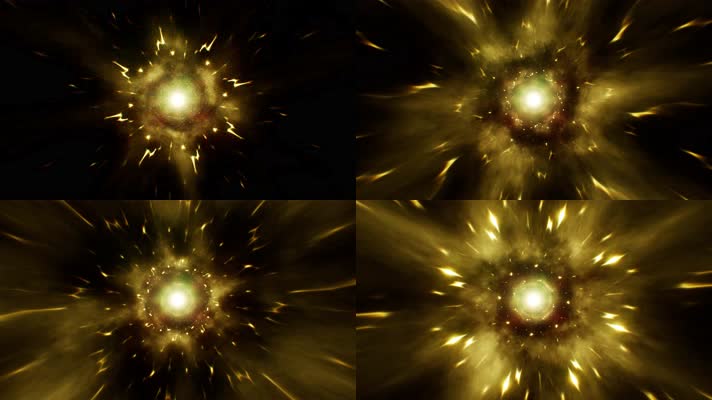 4K大气金色隧道穿梭视频背景