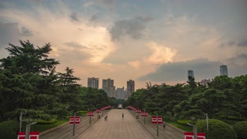 6k城市天空唯美夕阳延时