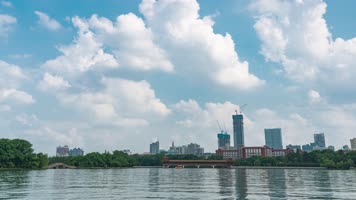 6k城市天空蓝天白云延时