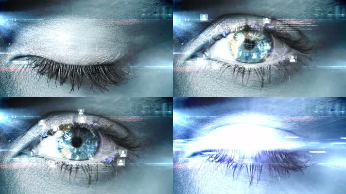 眼睛睁开科技信息动画